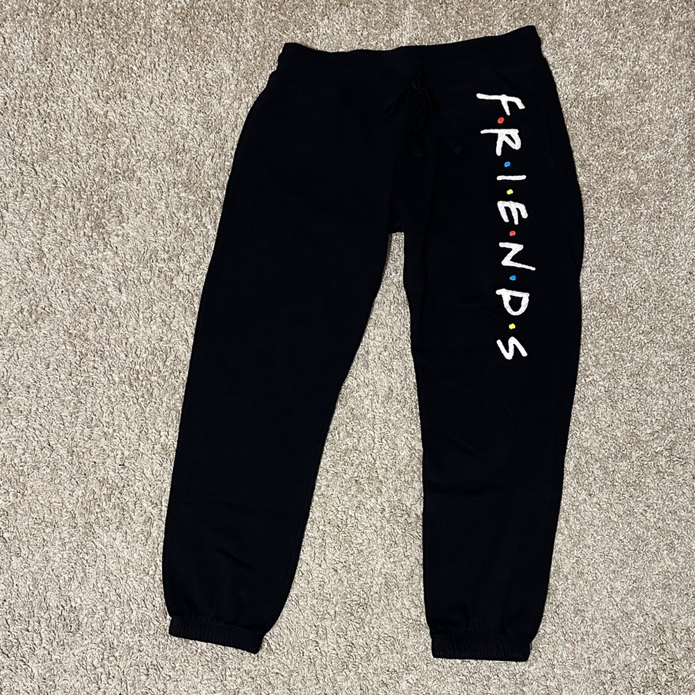 FRIENDS  Black Sweatpants with Colorful Logo